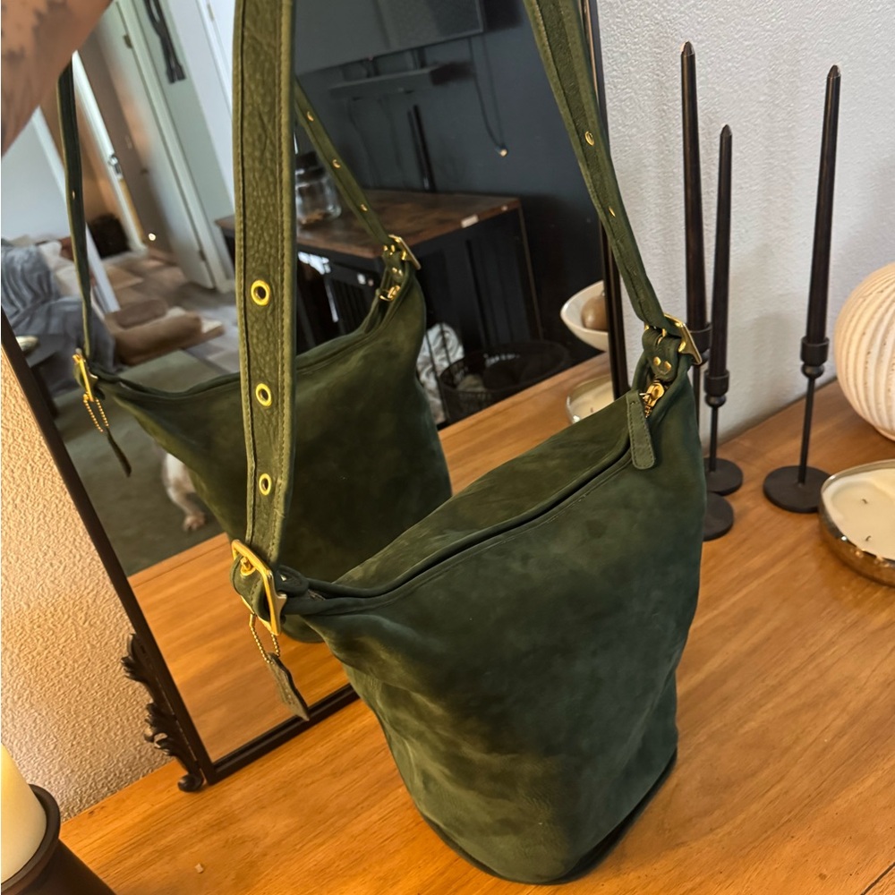 Rare vintage Coach green Sonoma bag in nubuck leather